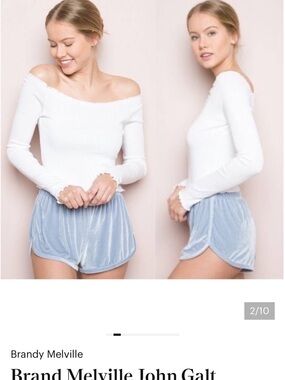 Brandy Melville Powder Blue Velvet Lounge Shorts